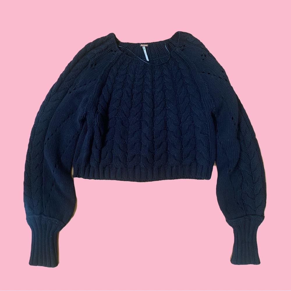 NWOT Free People Sandre Cable Stitch Pullover